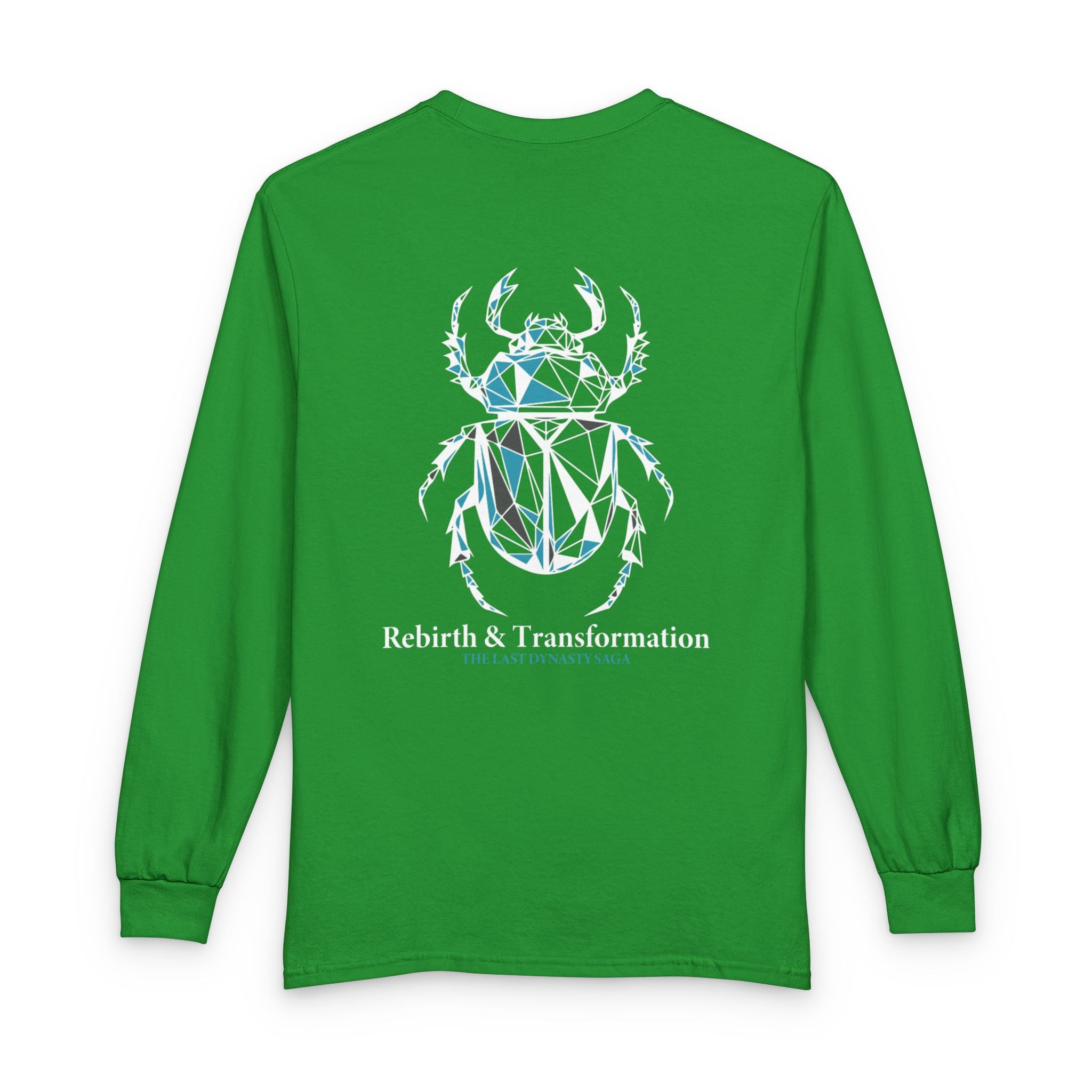 Strength Is Your Nature Long Sleeve Tee — Geometric Serpent Sword and Scarab Design