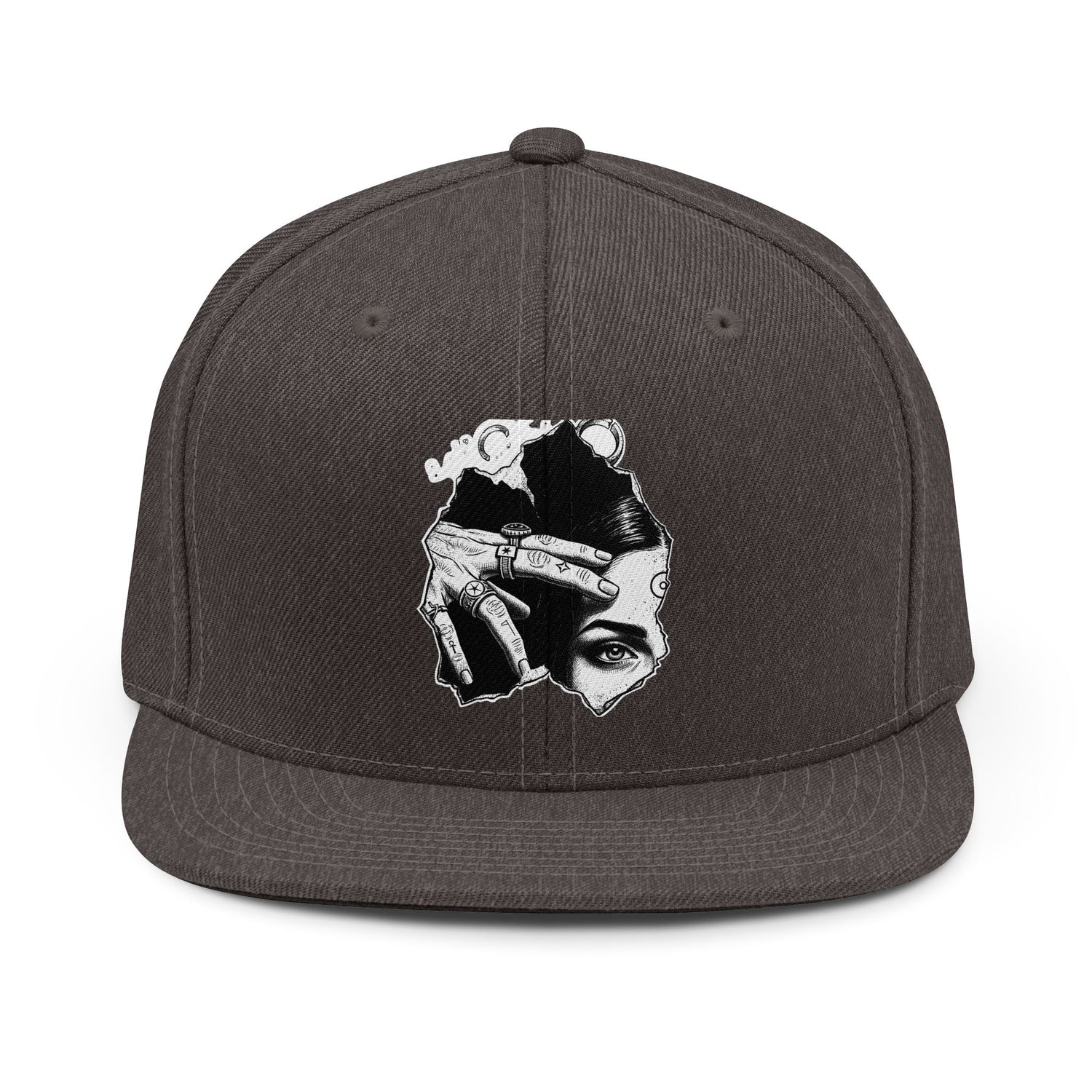 Snapback Hat — Noir Hand &amp; Eye SIGIL Graphic Snapback