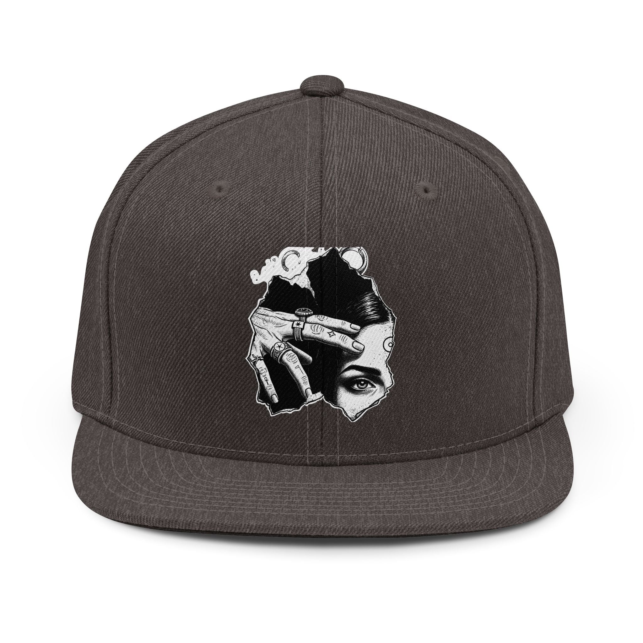 Snapback Hat — Noir Hand &amp; Eye SIGIL Graphic Snapback