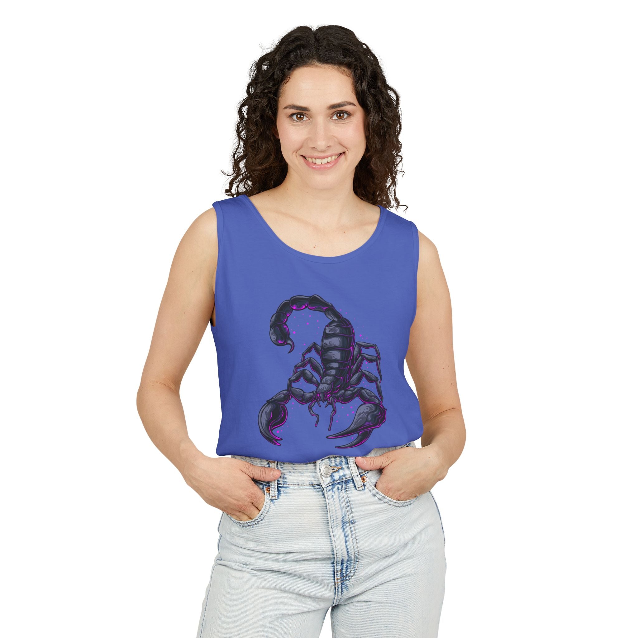 Scorpion Graphic Tank Top — Dark Cosmic Scorpion Art