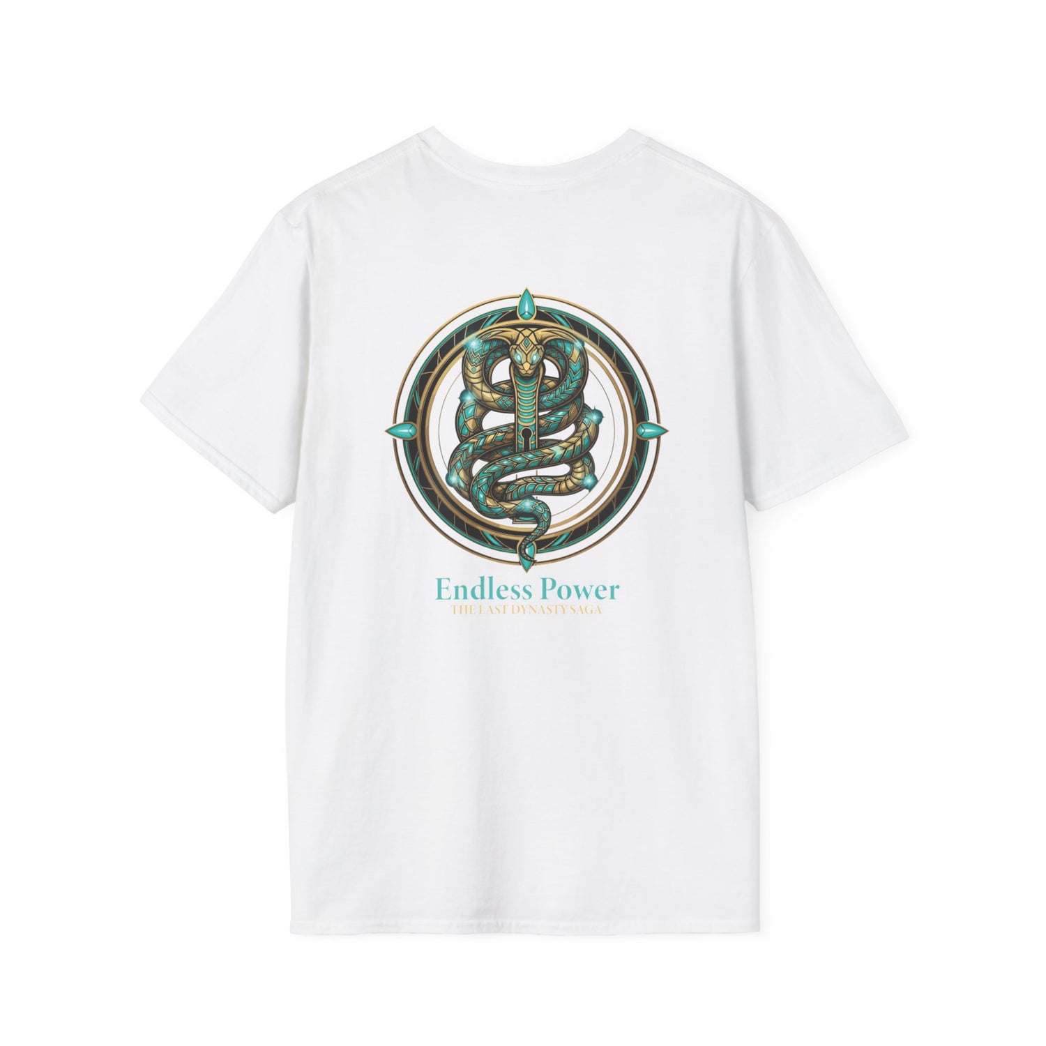 Egyptian Pharaoh Chest &amp; Serpent Back T-Shirt — "This Is Your Awakening / Endless Power"