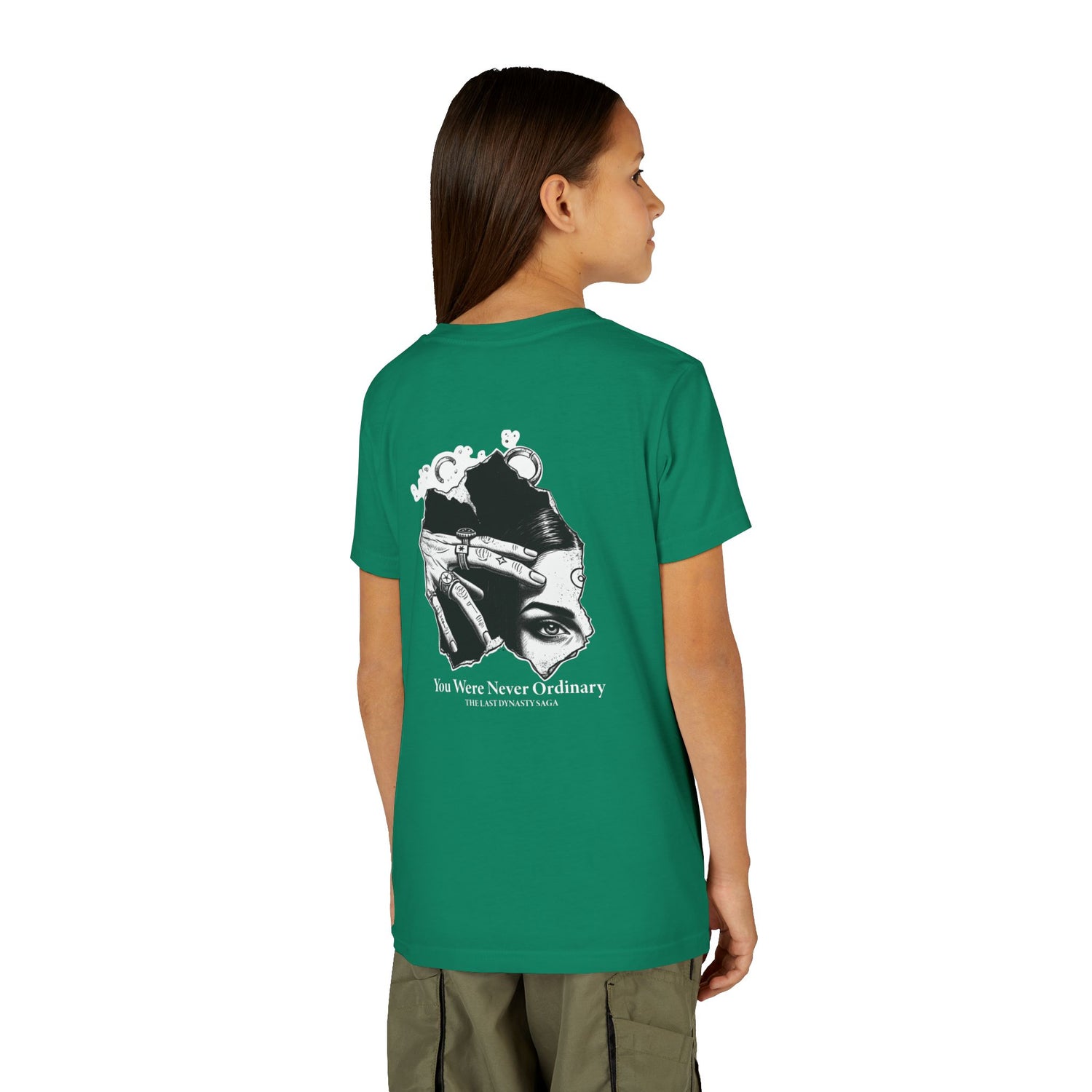 Youth Graphic Tee — THE SAGA Compass &amp; Abstract Hero&