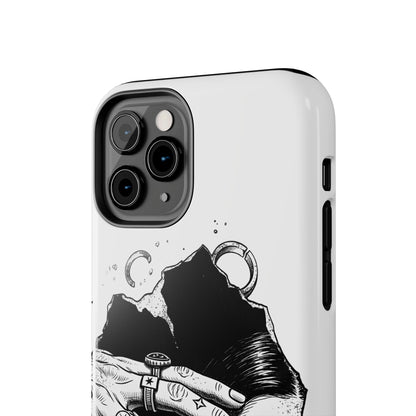 Tough Phone Case — Veiled Truth Black &amp; White Mystic Illustration