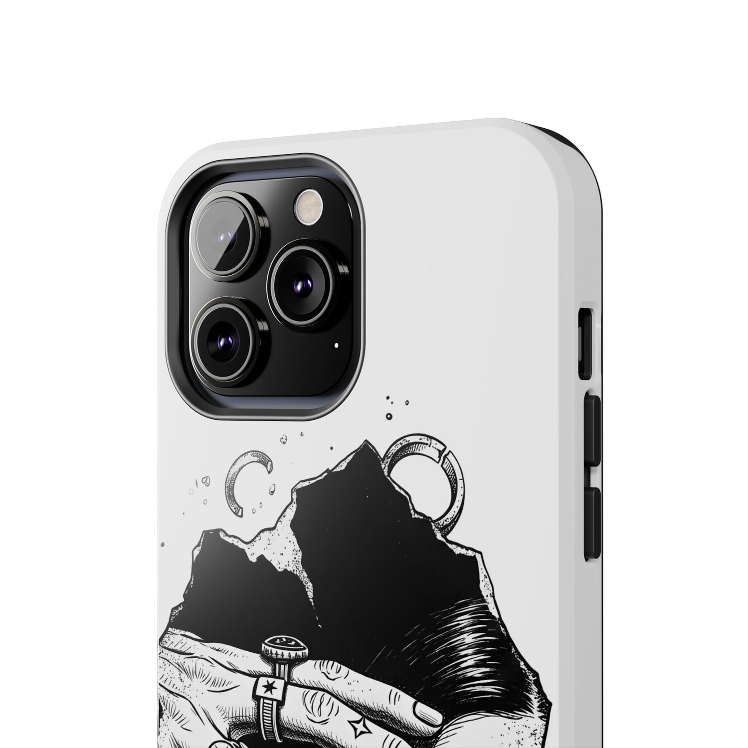 Tough Phone Case — Veiled Truth Black &amp; White Mystic Illustration