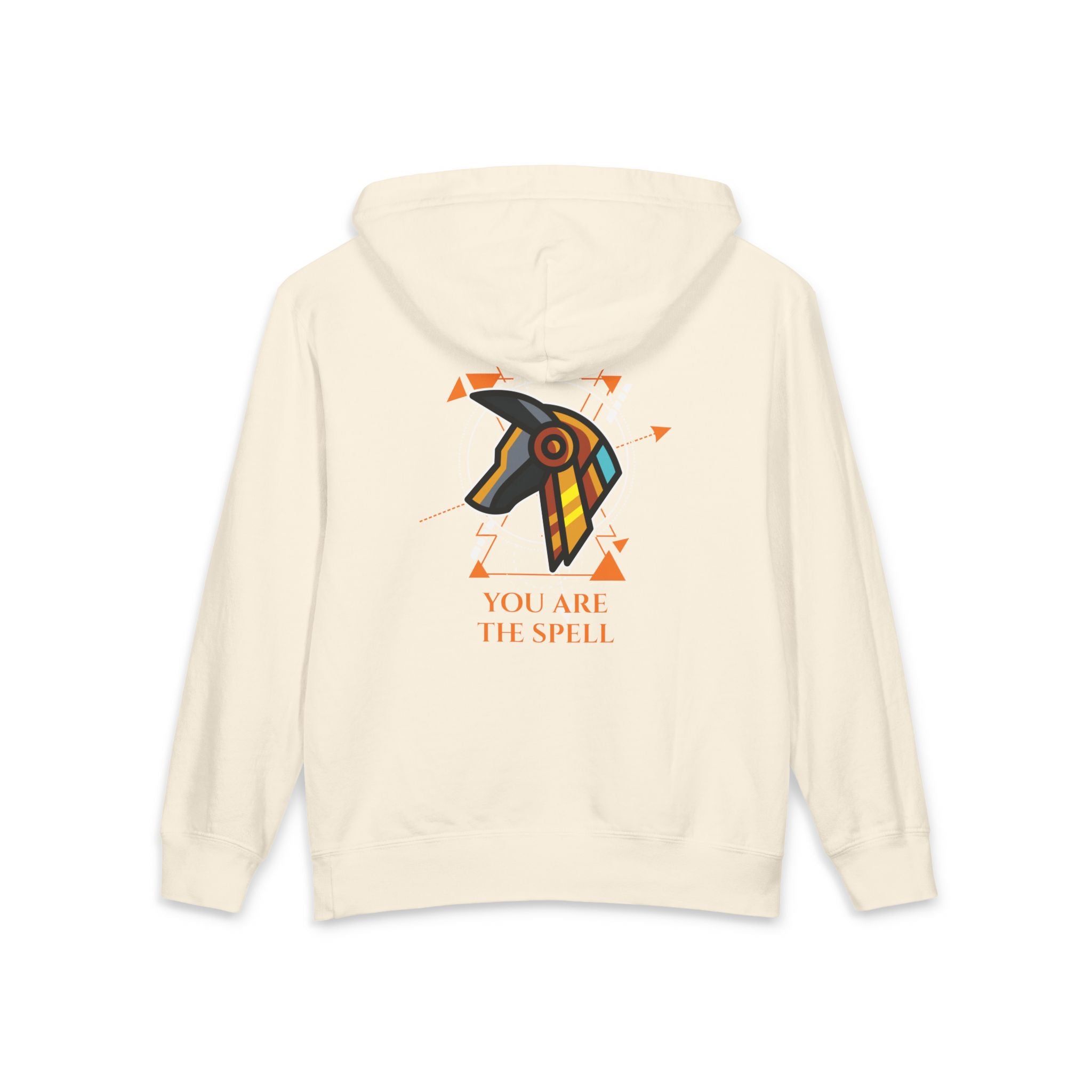 The SAGA Compass with a Spell Youth Hoodie — Geometric Anubis Design "You Are The Spell"