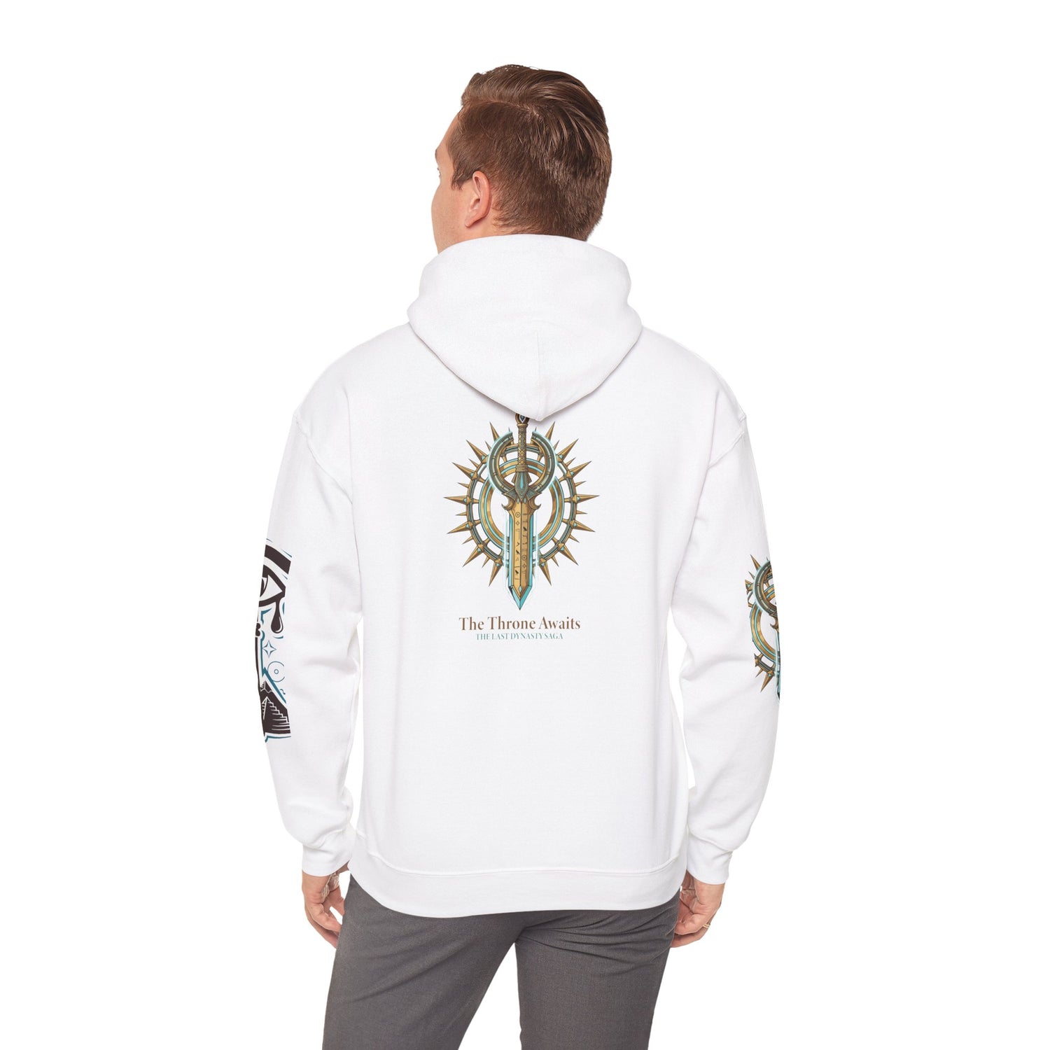 Rune Key Crest Hoodie — Fantasy Key &amp; Winged Emblem Graphic Hoodie
