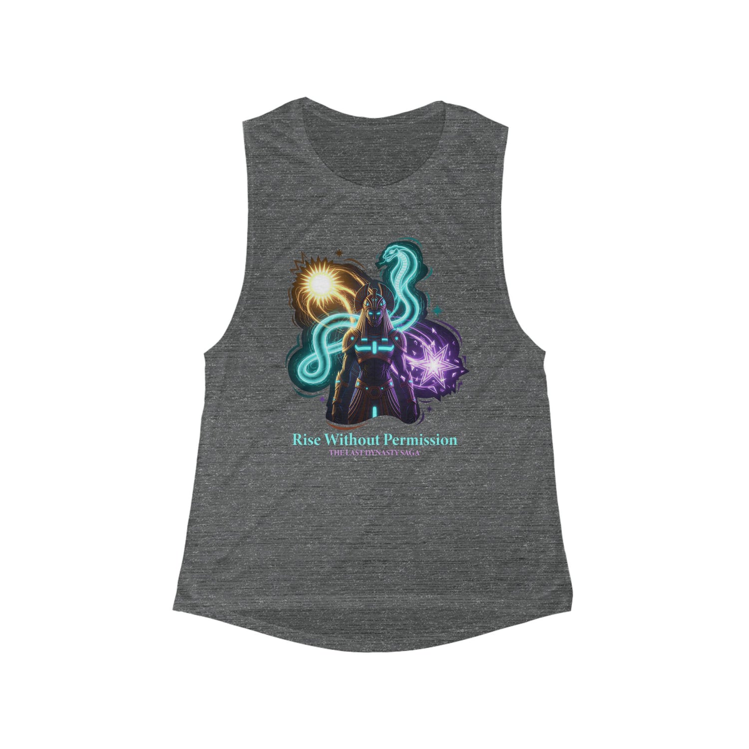 Empowered Witch Tank Top — “Rise Without Permission” Mystical Graphic Muscle Tank