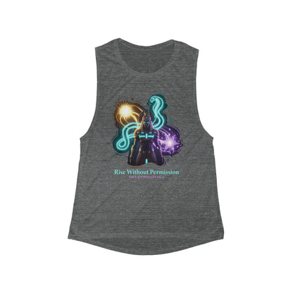 Empowered Witch Tank Top — “Rise Without Permission” Mystical Graphic Muscle Tank