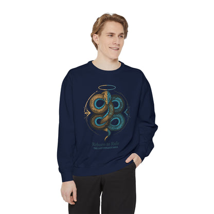 Snake Emblem Sweatshirt — "Reborn to Rule" Graphic Crewneck