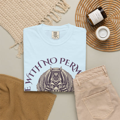 Rise With No Permission T-Shirt — Anubis Helmet Graphic Tee (“Your Song Is Your Spell”)