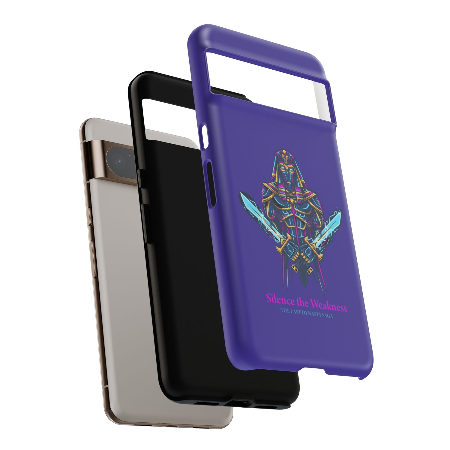 Phone Case — Neon Pharaoh Dual Swords "Silence the Weakness"