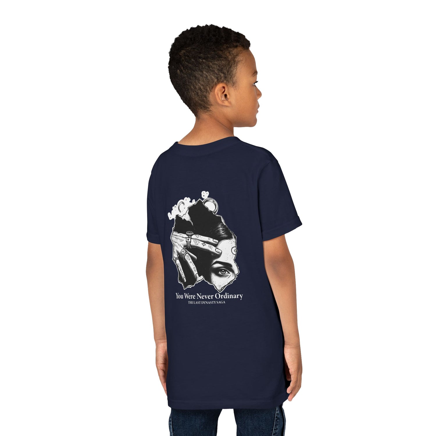 Youth Graphic Tee — THE SAGA Compass &amp; Abstract Hero&