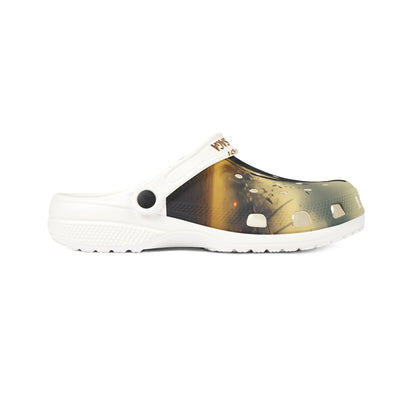 Printed EVA Foam Clogs — Warm Fireplace Photo All-Over Print