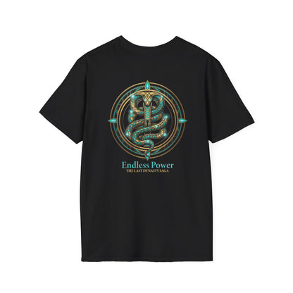 Egyptian Pharaoh Chest &amp; Serpent Back T-Shirt — "This Is Your Awakening / Endless Power"