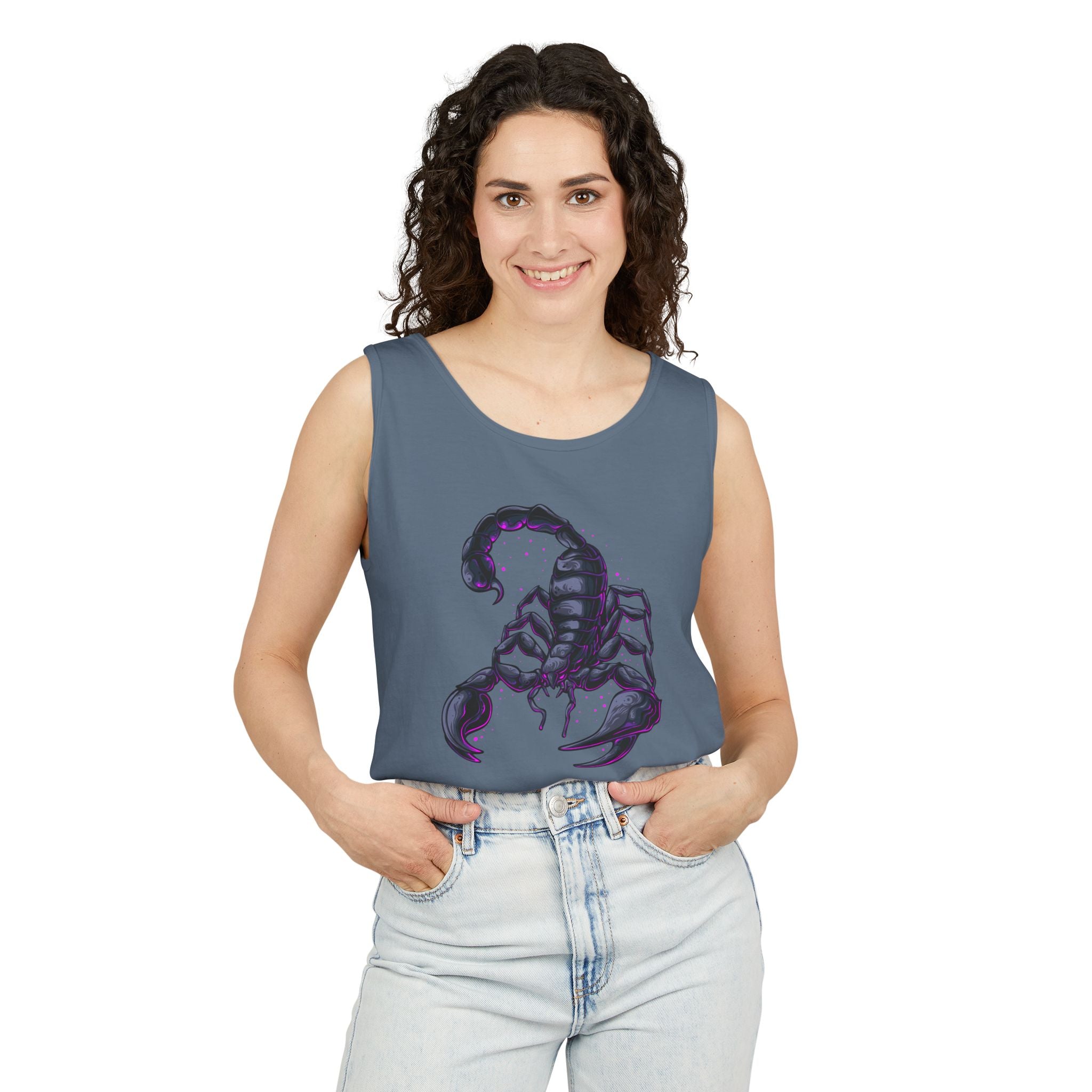 Scorpion Graphic Tank Top — Dark Cosmic Scorpion Art