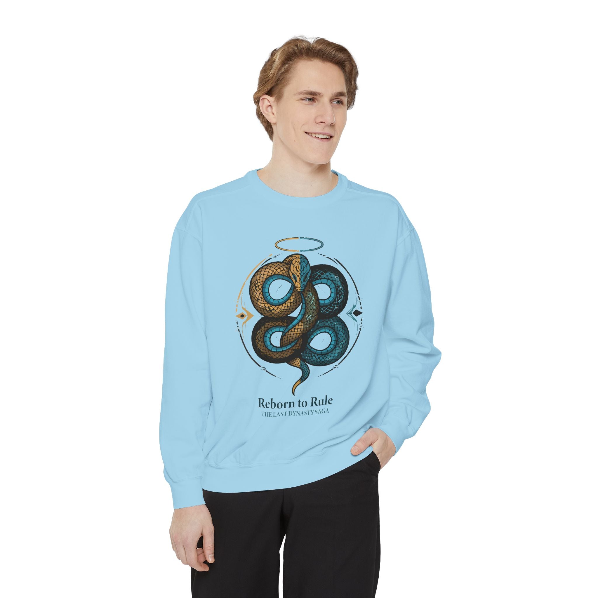 Snake Emblem Sweatshirt — "Reborn to Rule" Graphic Crewneck