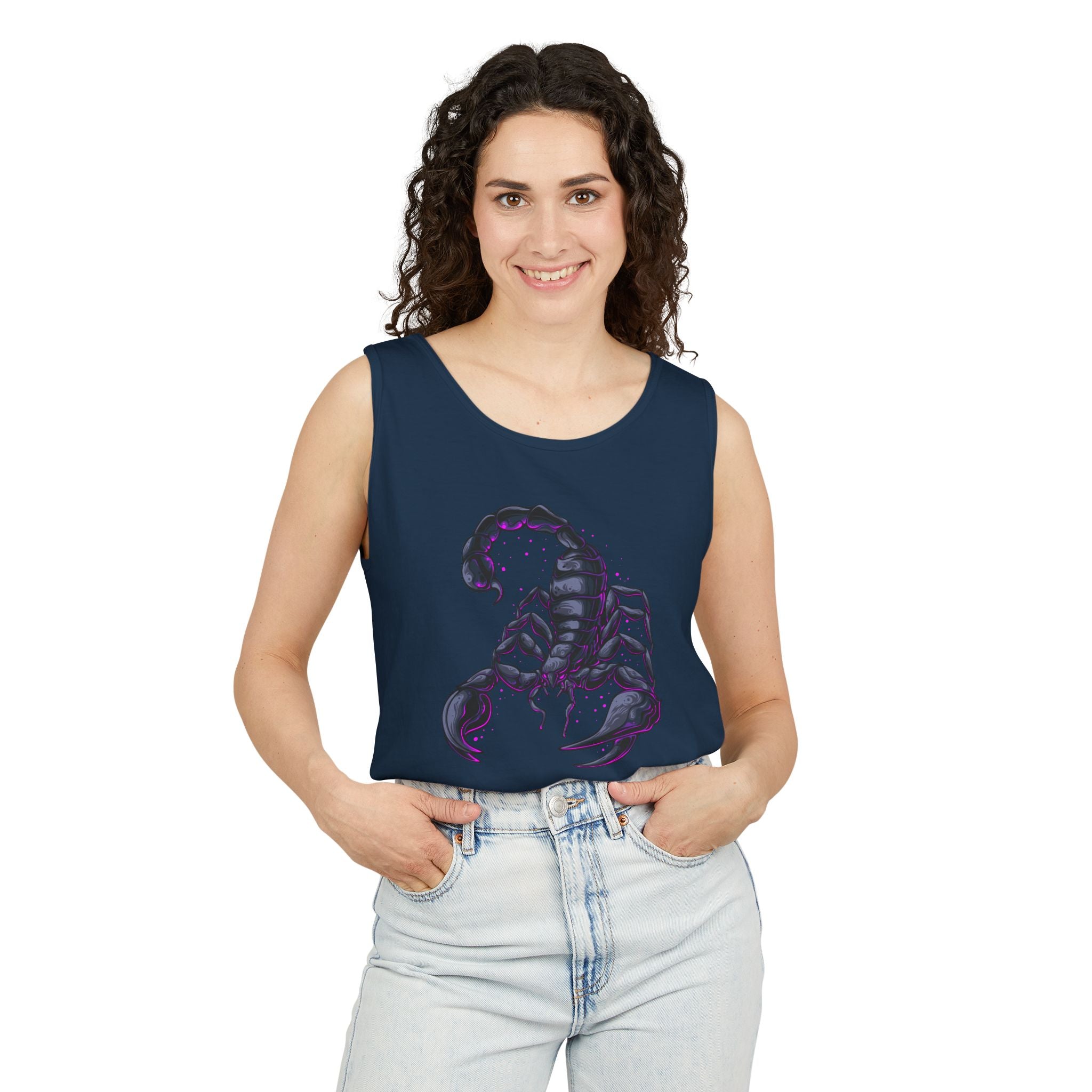 Scorpion Graphic Tank Top — Dark Cosmic Scorpion Art