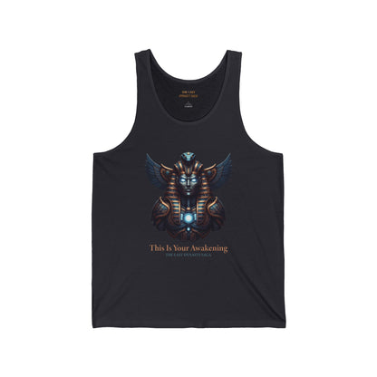 Egyptian Scarab &amp; Eye Tank Top — "This Is Your Awakening" Spiritual Graphic Tank