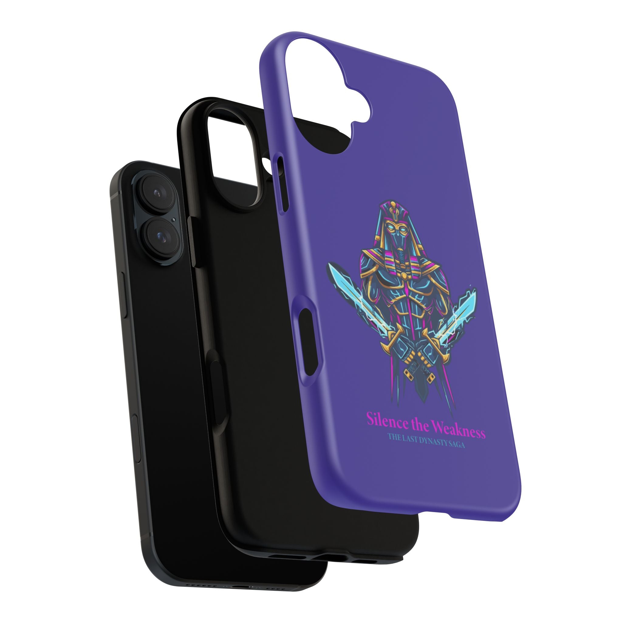 Phone Case — Neon Pharaoh Dual Swords "Silence the Weakness"