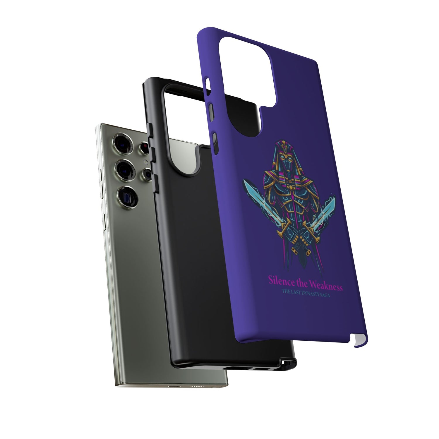 Phone Case — Neon Pharaoh Dual Swords "Silence the Weakness"