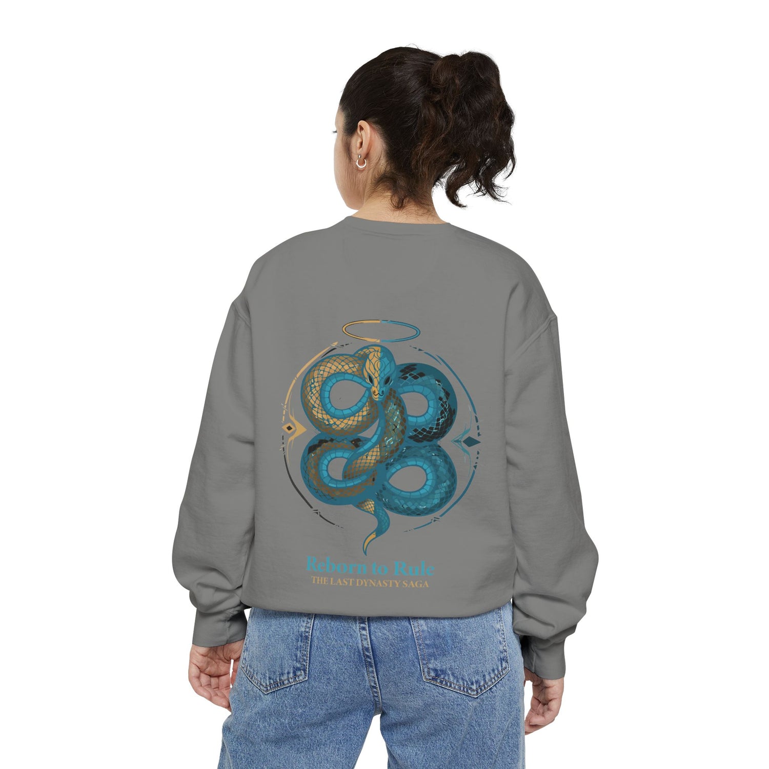 Snake Emblem Sweatshirt — "Reborn to Rule" Graphic Crewneck