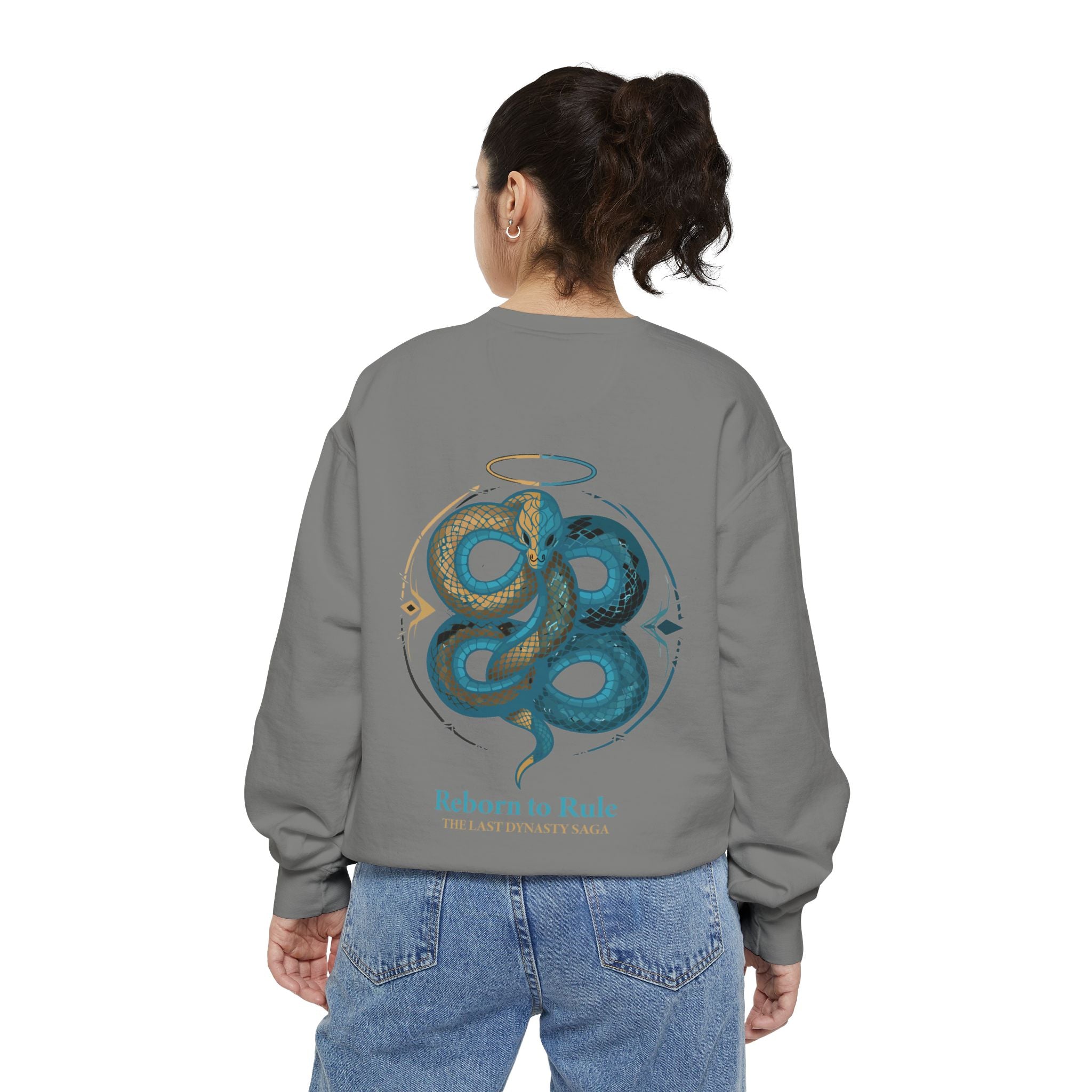 Snake Emblem Sweatshirt — "Reborn to Rule" Graphic Crewneck