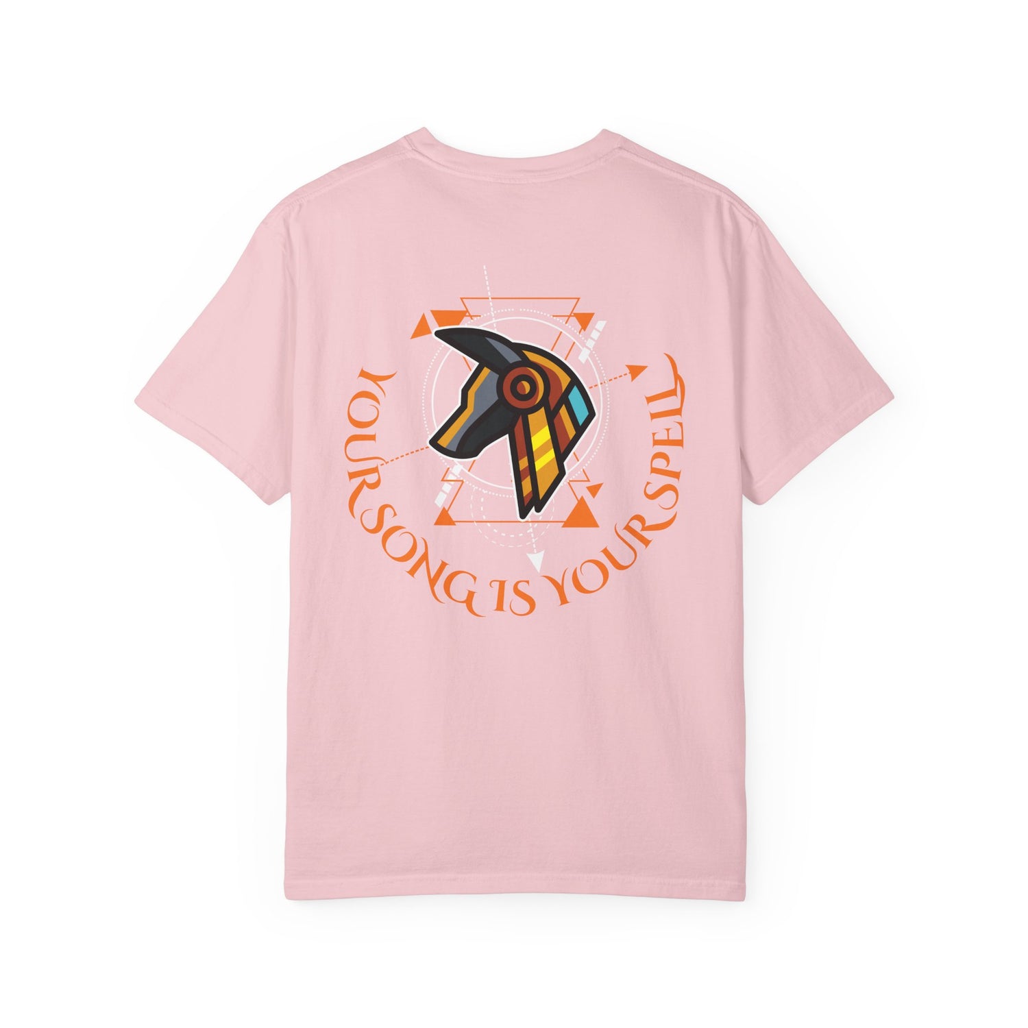 Rise With No Permission T-Shirt — Anubis Helmet Graphic Tee (“Your Song Is Your Spell”)