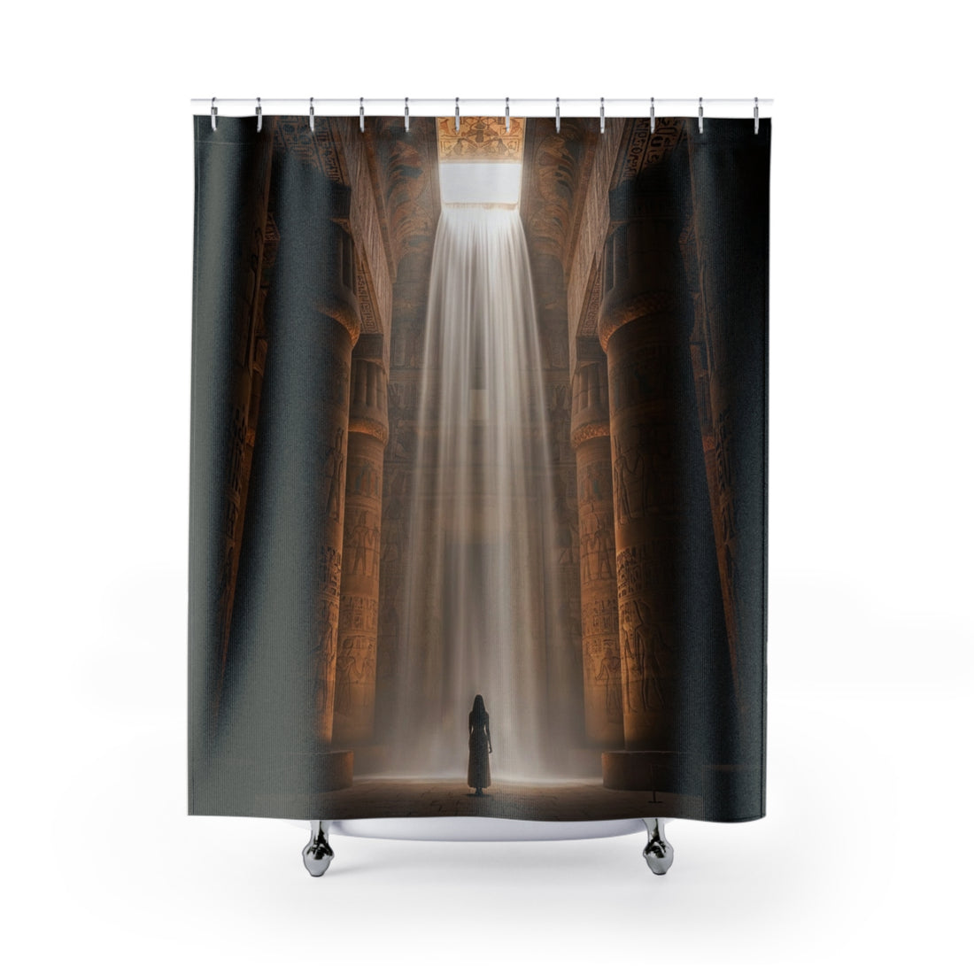 Shower Curtain — Mystical Saga temple Light Shower Curtain (Soothing Spiritual Bathroom Décor)