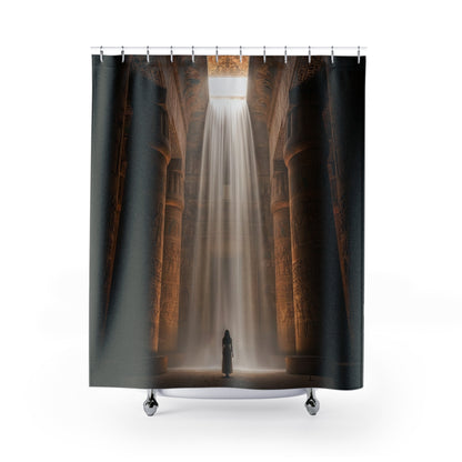 Shower Curtain — Mystical Saga temple Light Shower Curtain (Soothing Spiritual Bathroom Décor)