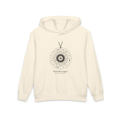 The SAGA Compass with a Spell Youth Hoodie — Geometric Anubis Design "You Are The Spell"