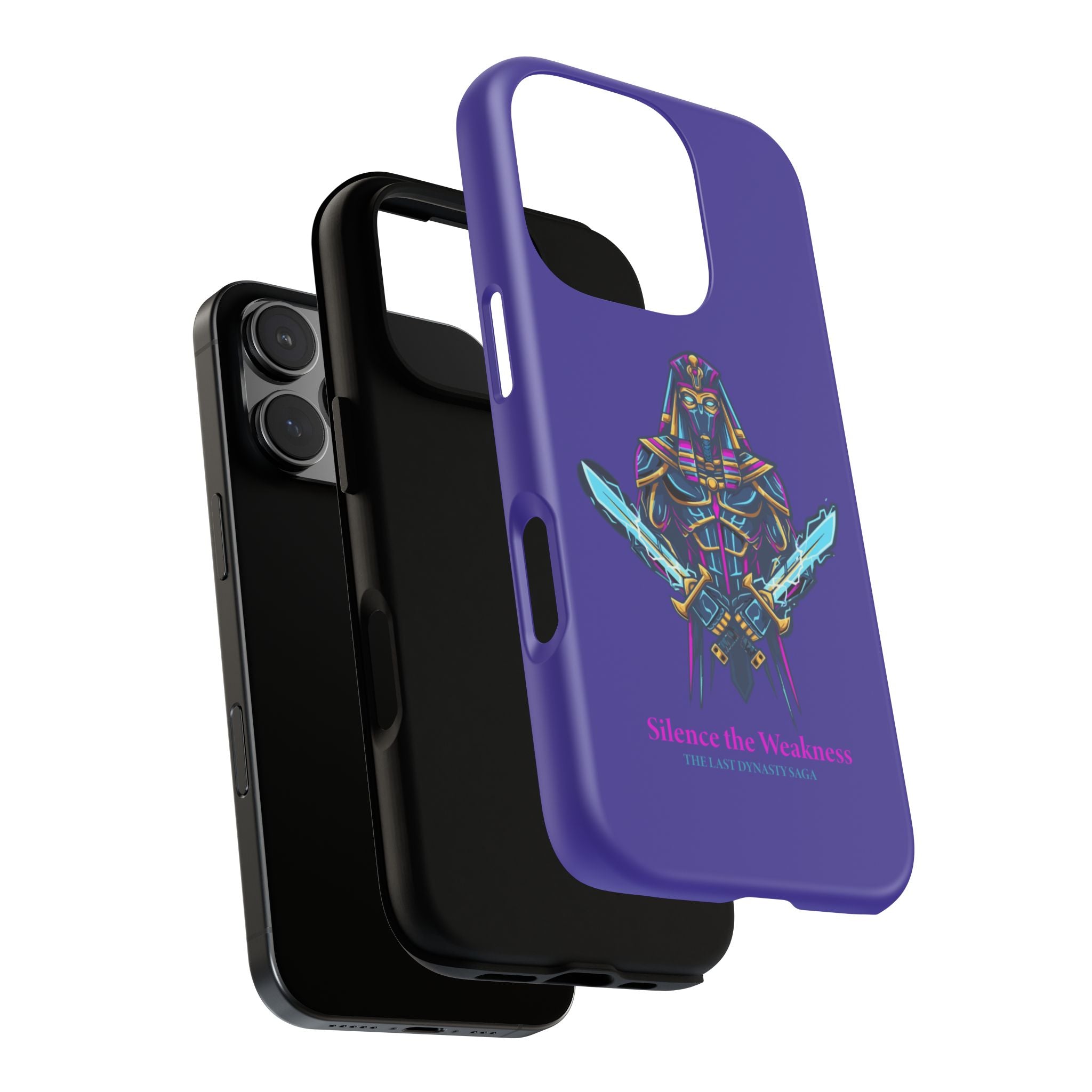 Phone Case — Neon Pharaoh Dual Swords "Silence the Weakness"