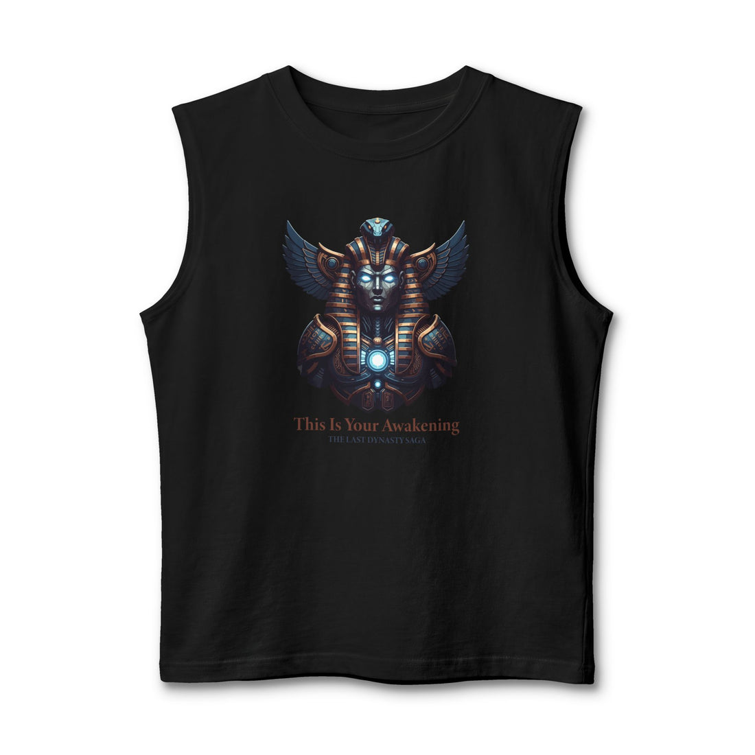 Egyptian Scarab Muscle Tank — "This Is Your Awakening" Mystical Graphic