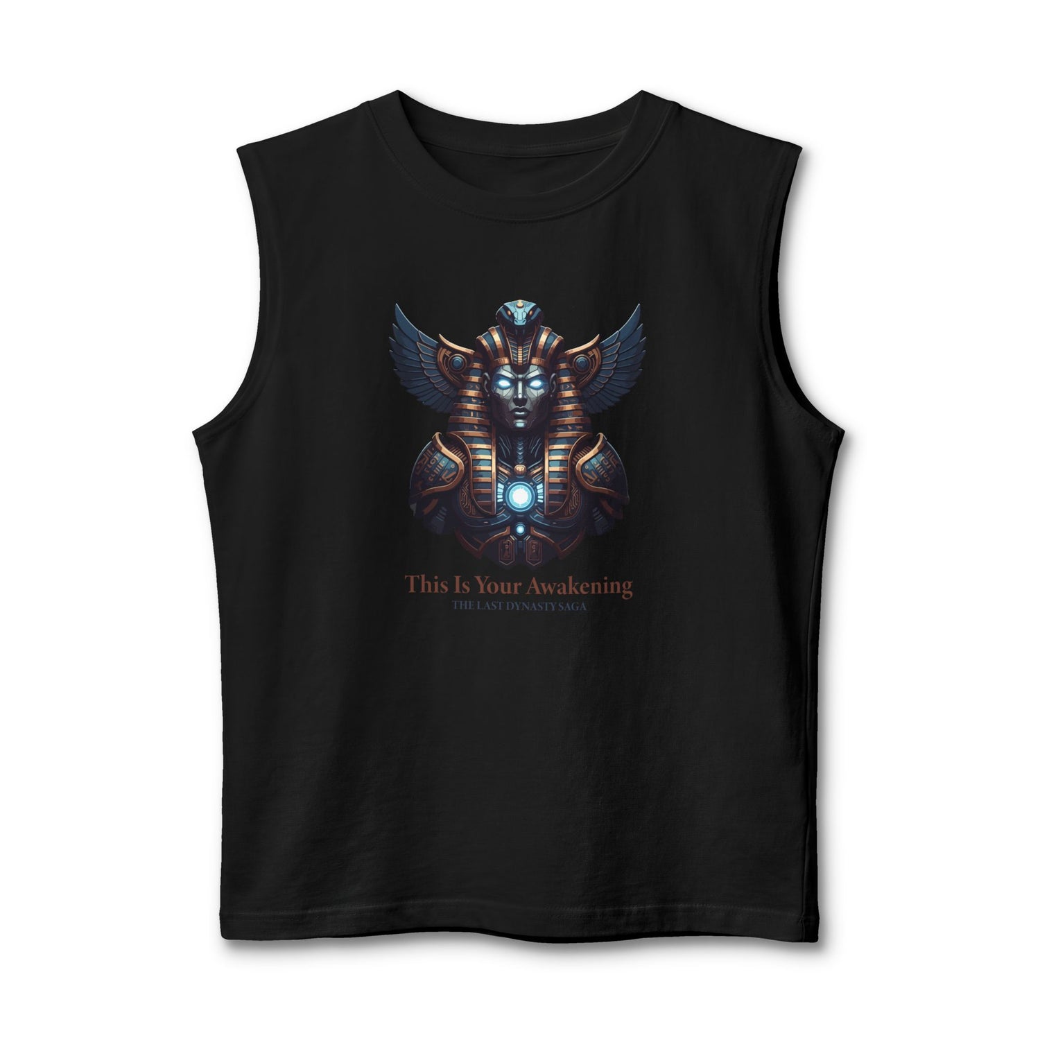 Egyptian Scarab Muscle Tank — "This Is Your Awakening" Mystical Graphic
