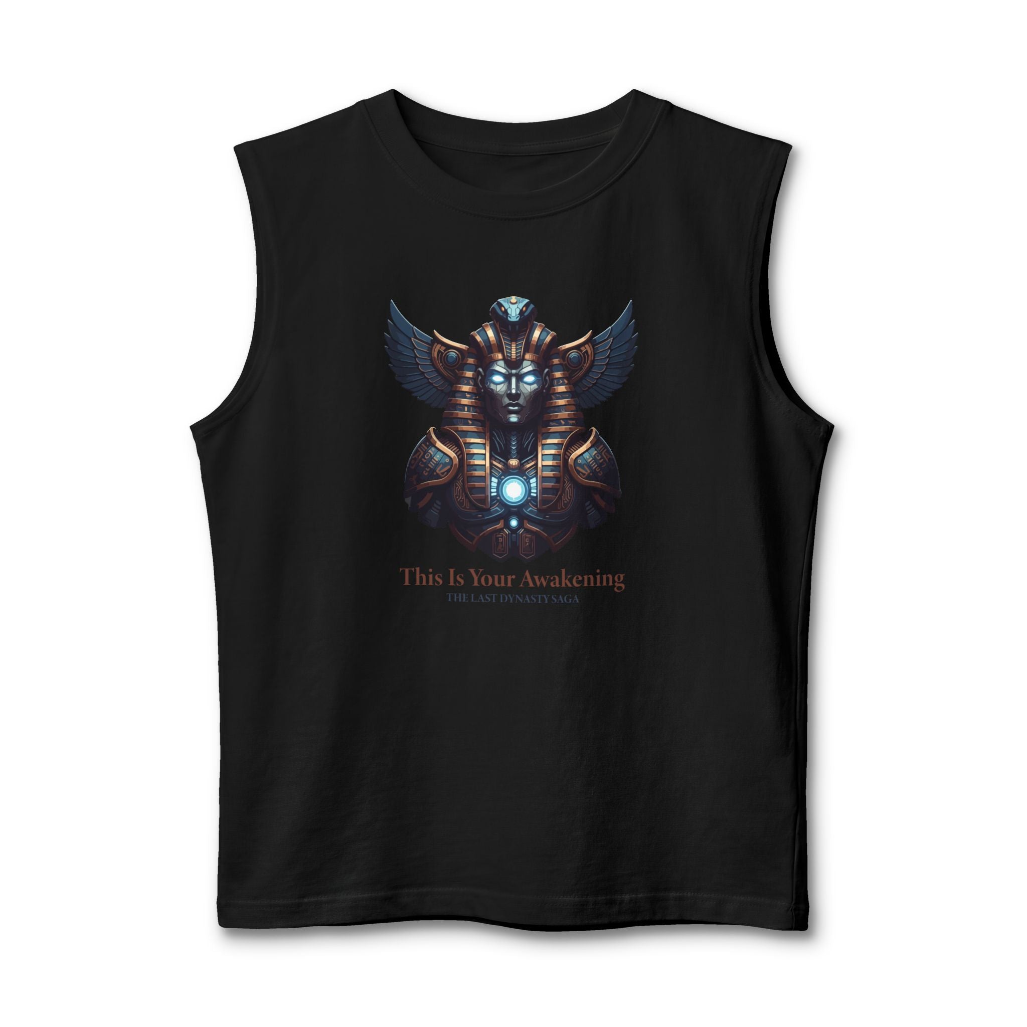 Egyptian Scarab Muscle Tank — "This Is Your Awakening" Mystical Graphic