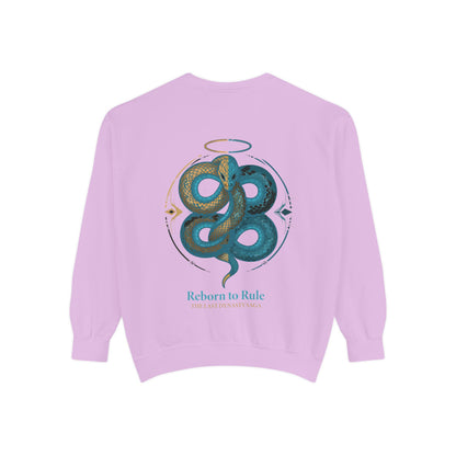 Snake Emblem Sweatshirt — "Reborn to Rule" Graphic Crewneck