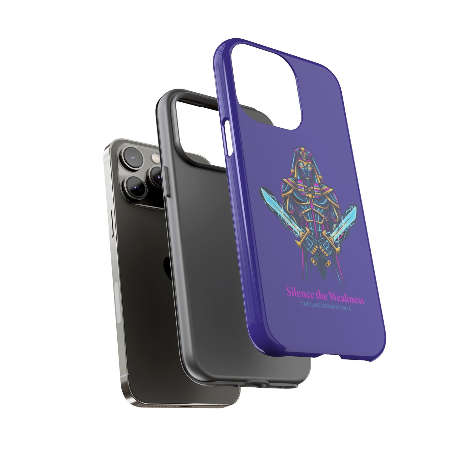 Phone Case — Neon Pharaoh Dual Swords "Silence the Weakness"