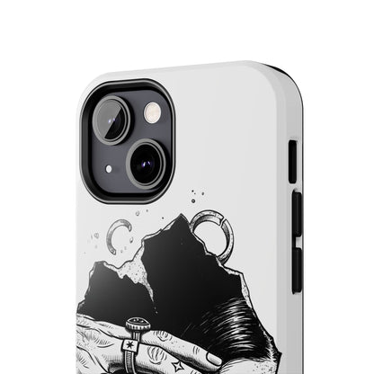 Tough Phone Case — Veiled Truth Black &amp; White Mystic Illustration