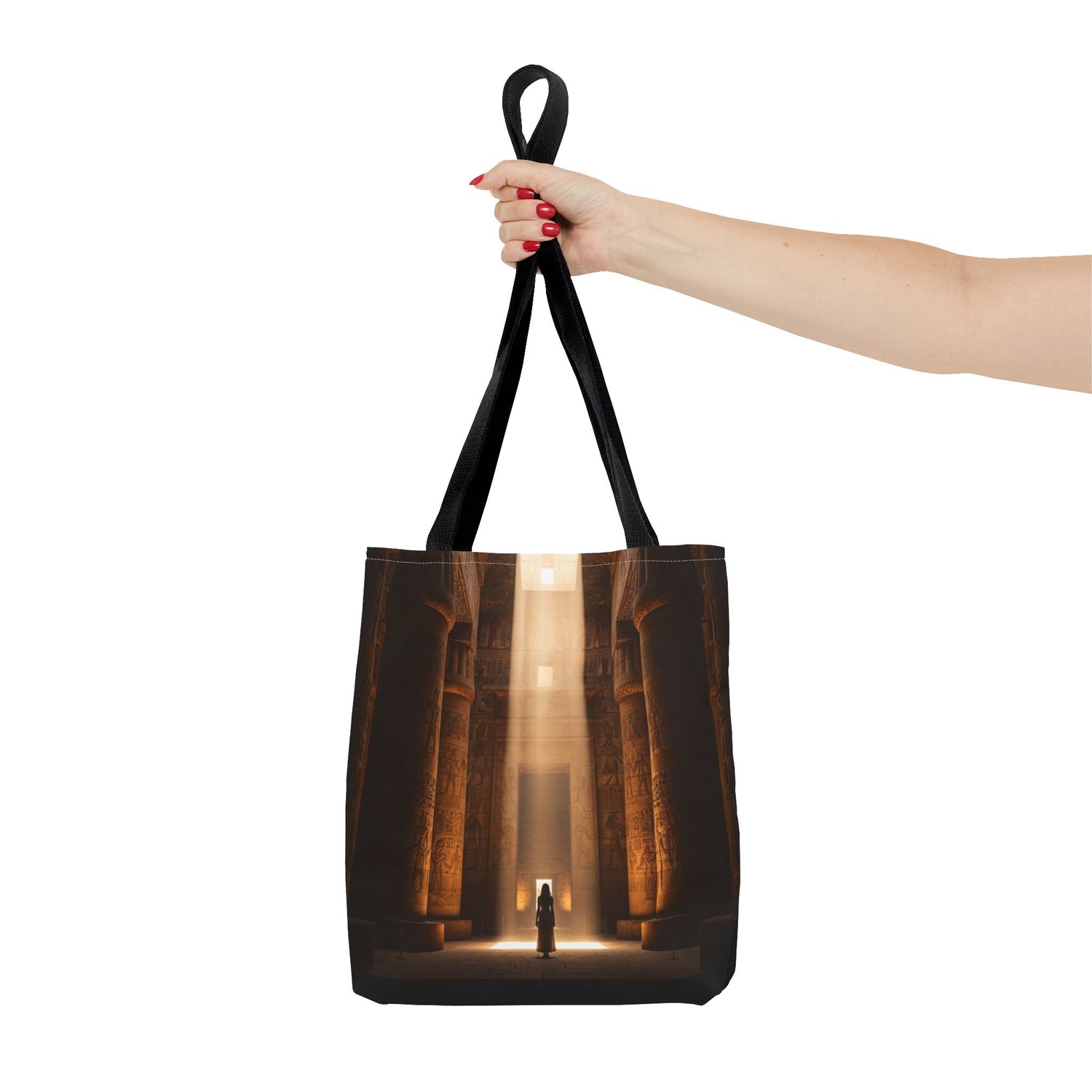 Mystic Temple Tote Bag — Ancient Light &amp; Symbolic Wheel AOP Tote