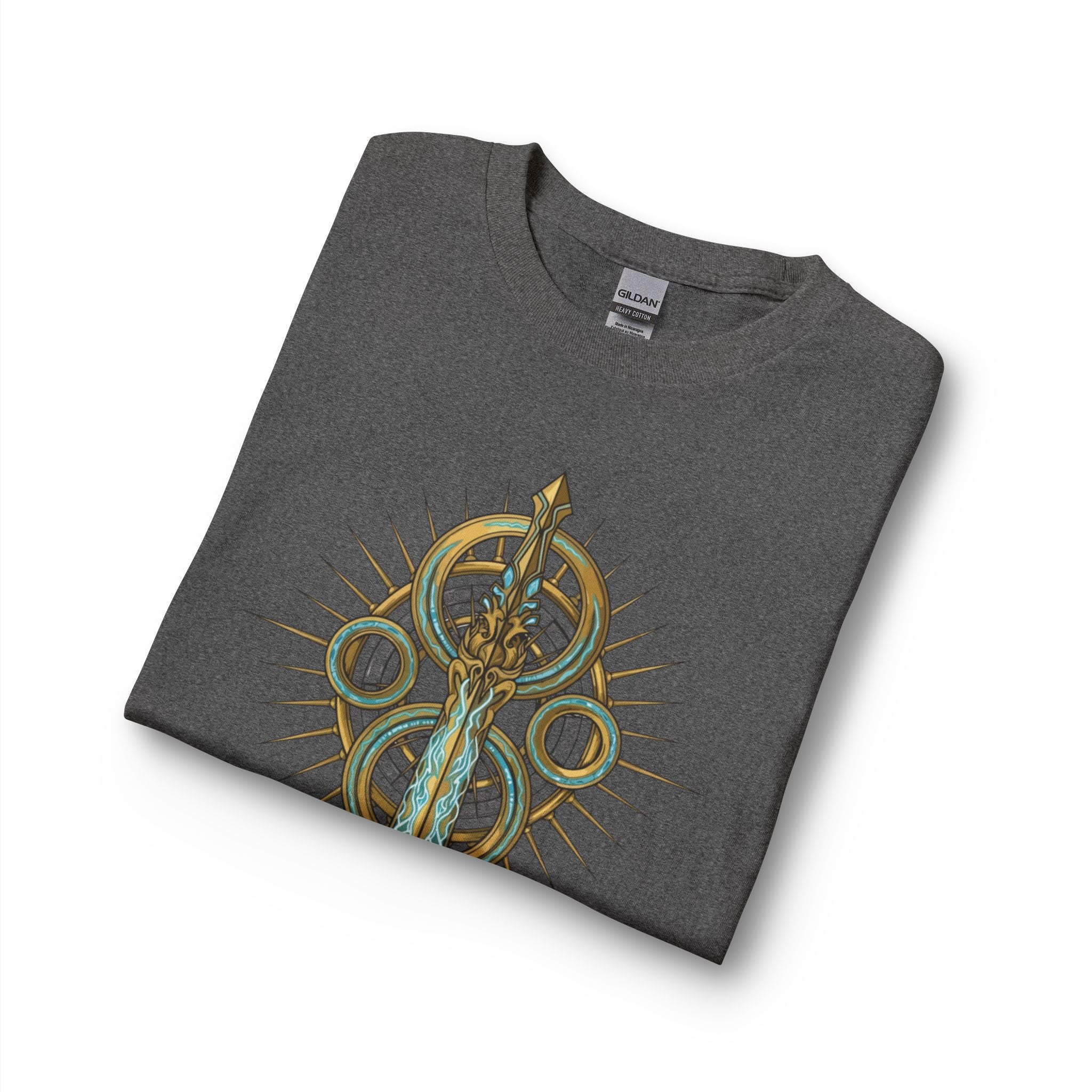 Strength Is Your Nature Long Sleeve Tee — Geometric Serpent Sword and Scarab Design