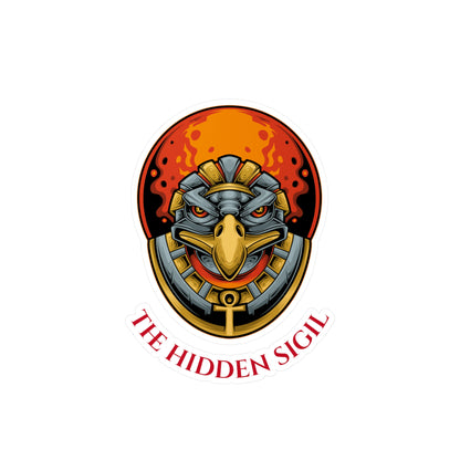 Egyptian Falcon Emblem Sticker — "The Hidden Sigil" Kiss-Cut Vinyl Decal