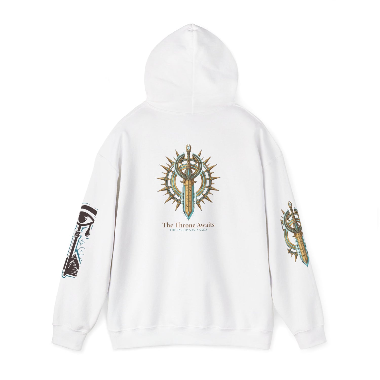 Rune Key Crest Hoodie — Fantasy Key &amp; Winged Emblem Graphic Hoodie