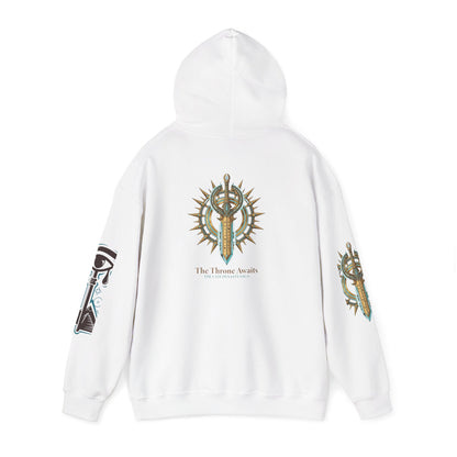 Rune Key Crest Hoodie — Fantasy Key &amp; Winged Emblem Graphic Hoodie