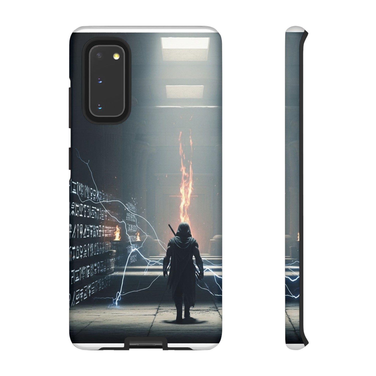 Phone Case - Cybermage Silhouette with Lightning Spell