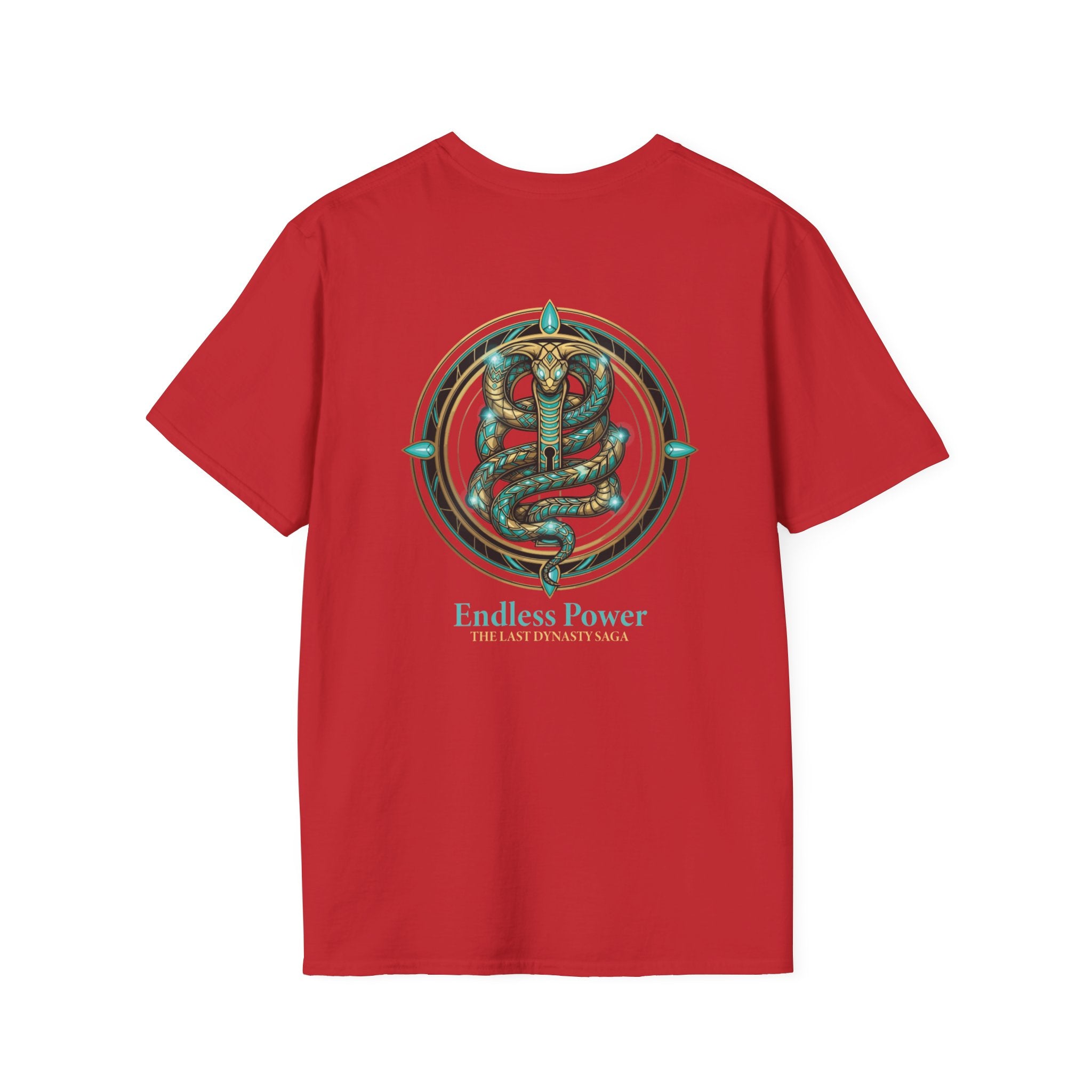 Egyptian Pharaoh Chest &amp; Serpent Back T-Shirt — "This Is Your Awakening / Endless Power"