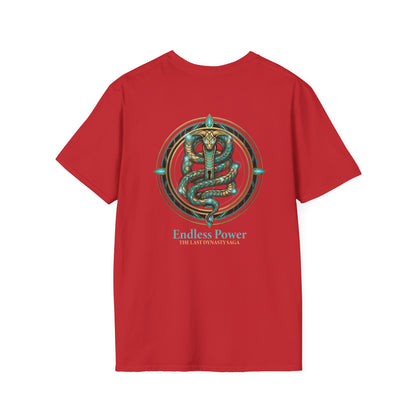Egyptian Pharaoh Chest &amp; Serpent Back T-Shirt — "This Is Your Awakening / Endless Power"
