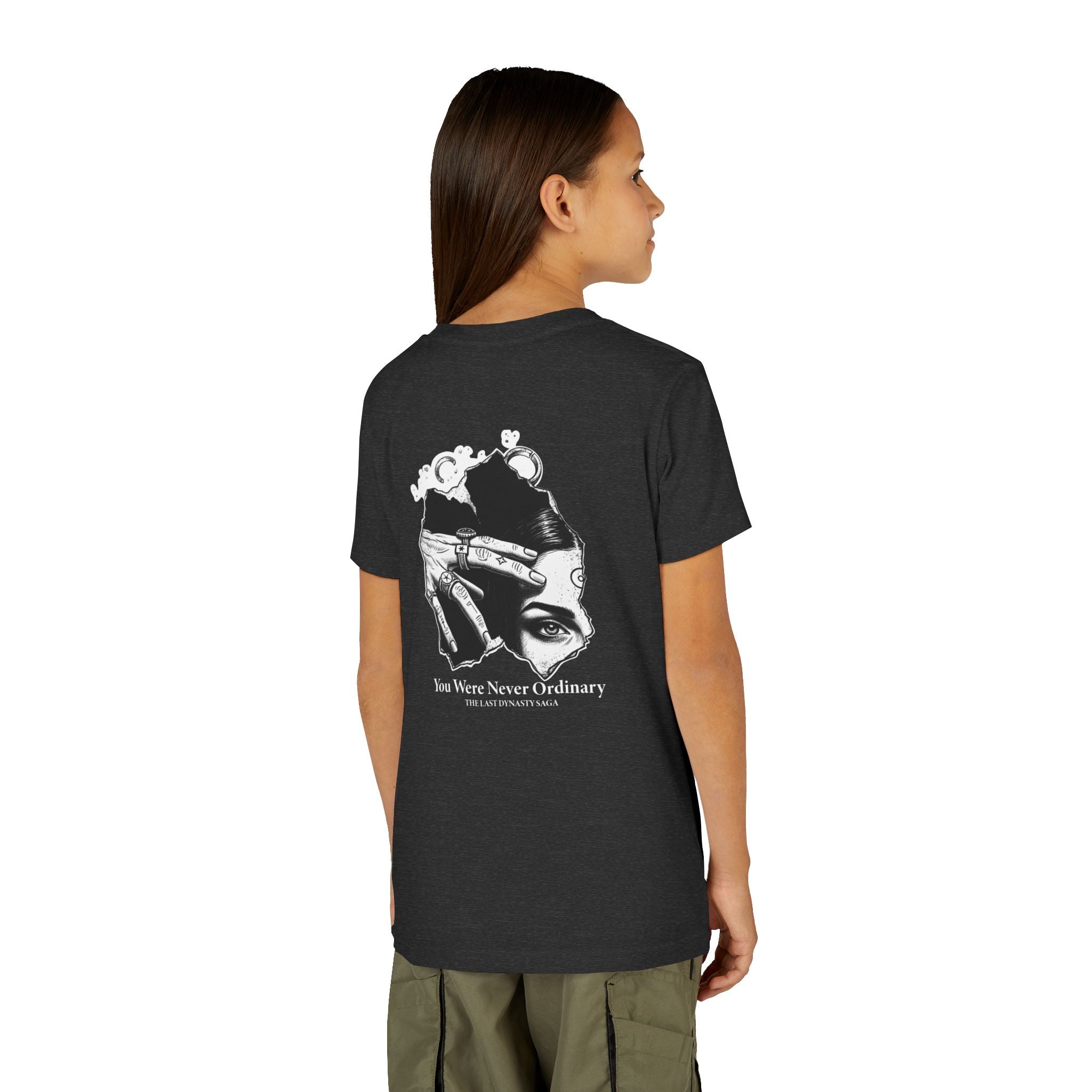 Youth Graphic Tee — THE SAGA Compass &amp; Abstract Hero&