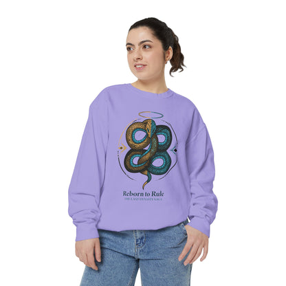 Snake Emblem Sweatshirt — "Reborn to Rule" Graphic Crewneck