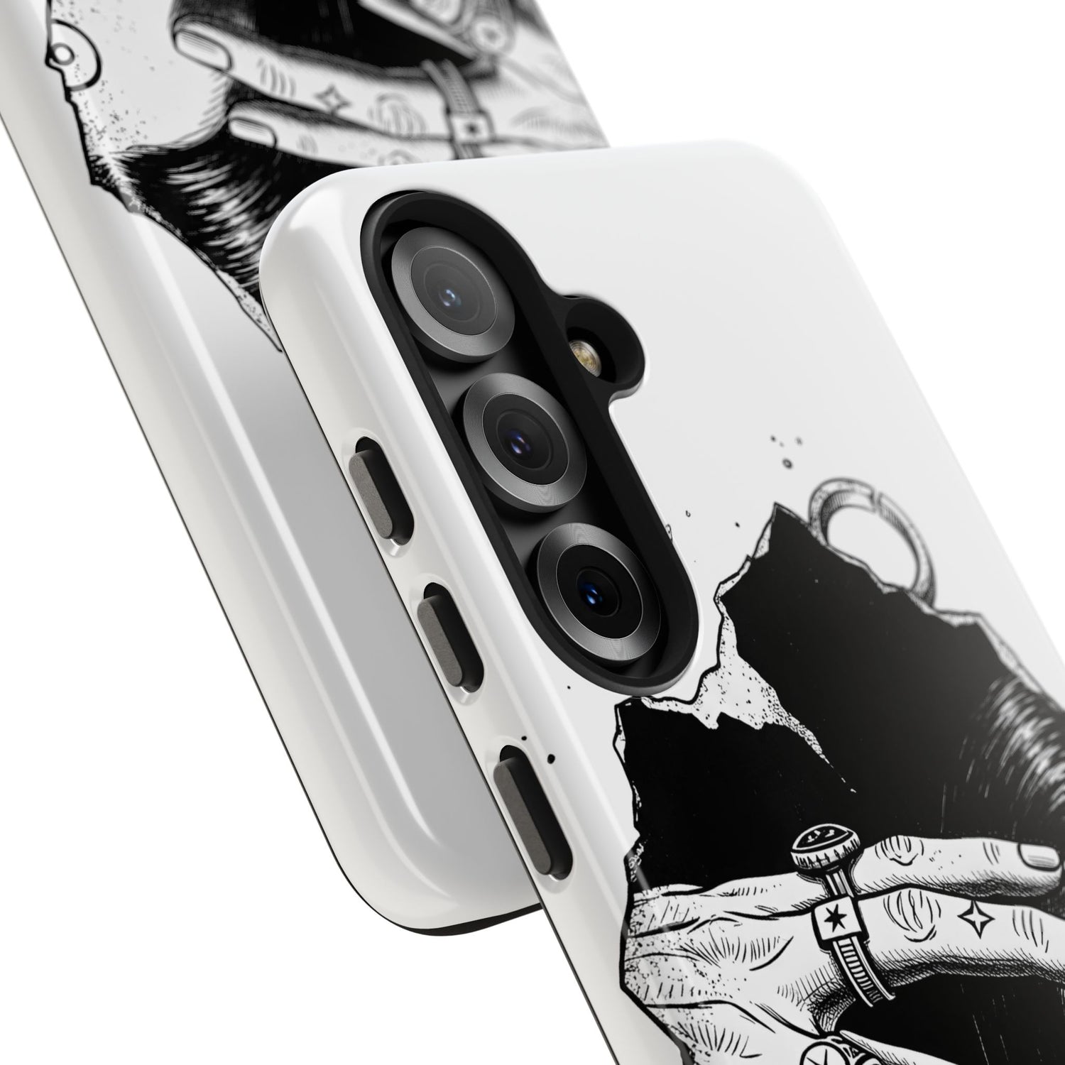 Tough Phone Case — Veiled Truth Black &amp; White Mystic Illustration