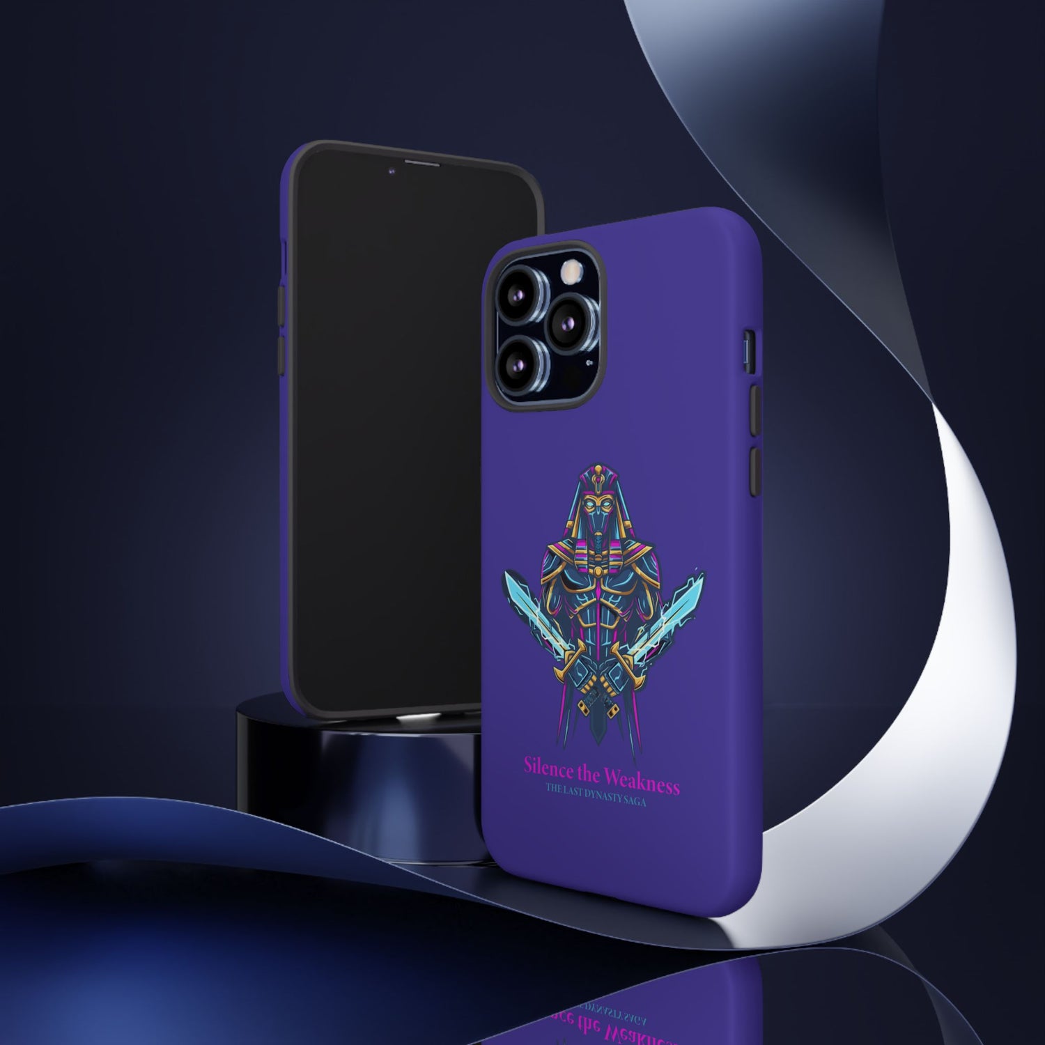 Phone Case — Neon Pharaoh Dual Swords "Silence the Weakness"