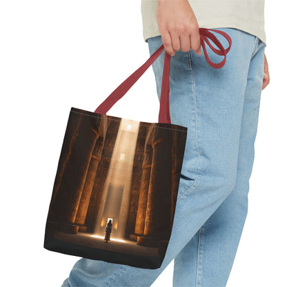 Mystic Temple Tote Bag — Ancient Light &amp; Symbolic Wheel AOP Tote